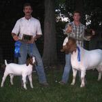 Deringer wins Overall Grand Champion Buck and Assassin (his buck kid) wins Overall Res Grand Champion Buck in the other show.........
Great Fathers Day gift from my son, Michael, and Deringer's son, Assassin..........