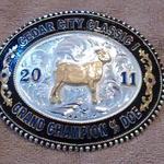 Last years buckle for Grand Champion % Doe....  This year's will even be better......